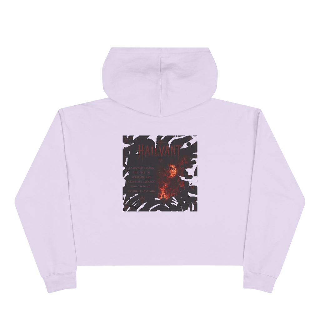 Hailvant Cropped Hoodie – Gothic Logo & Dark Art Back Print