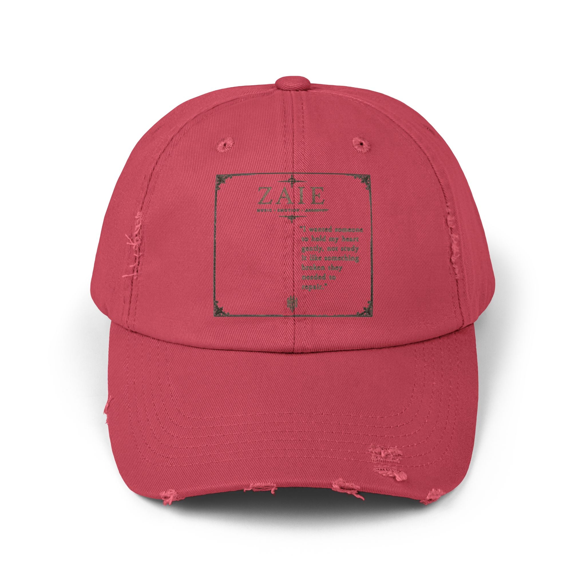 Distressed Black Patch Cap — Vintage ZATE Label Baseball Hat