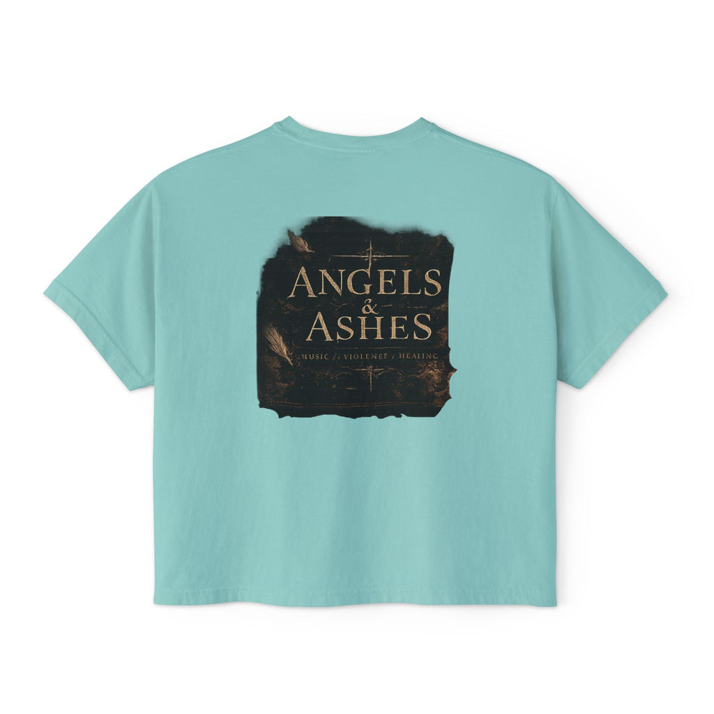 ZAIE Aesthetic Boxy Tee — Minimal Poem Graphic Cropped T‑Shirt