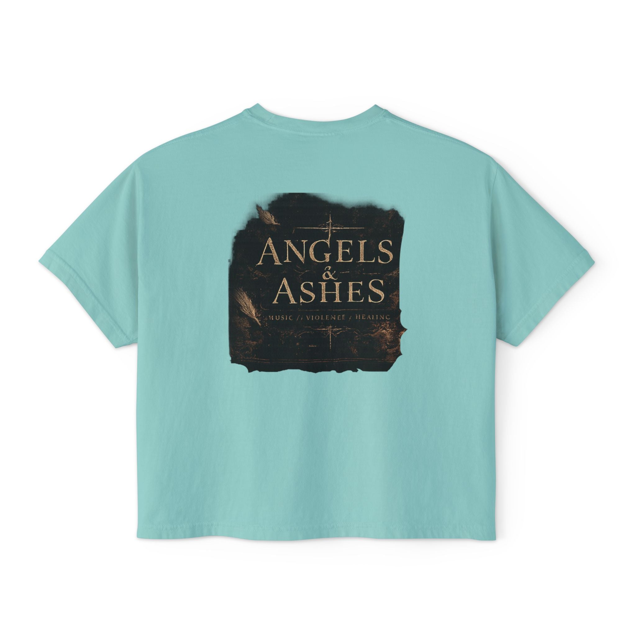ZAIE Aesthetic Boxy Tee — Minimal Poem Graphic Cropped T‑Shirt