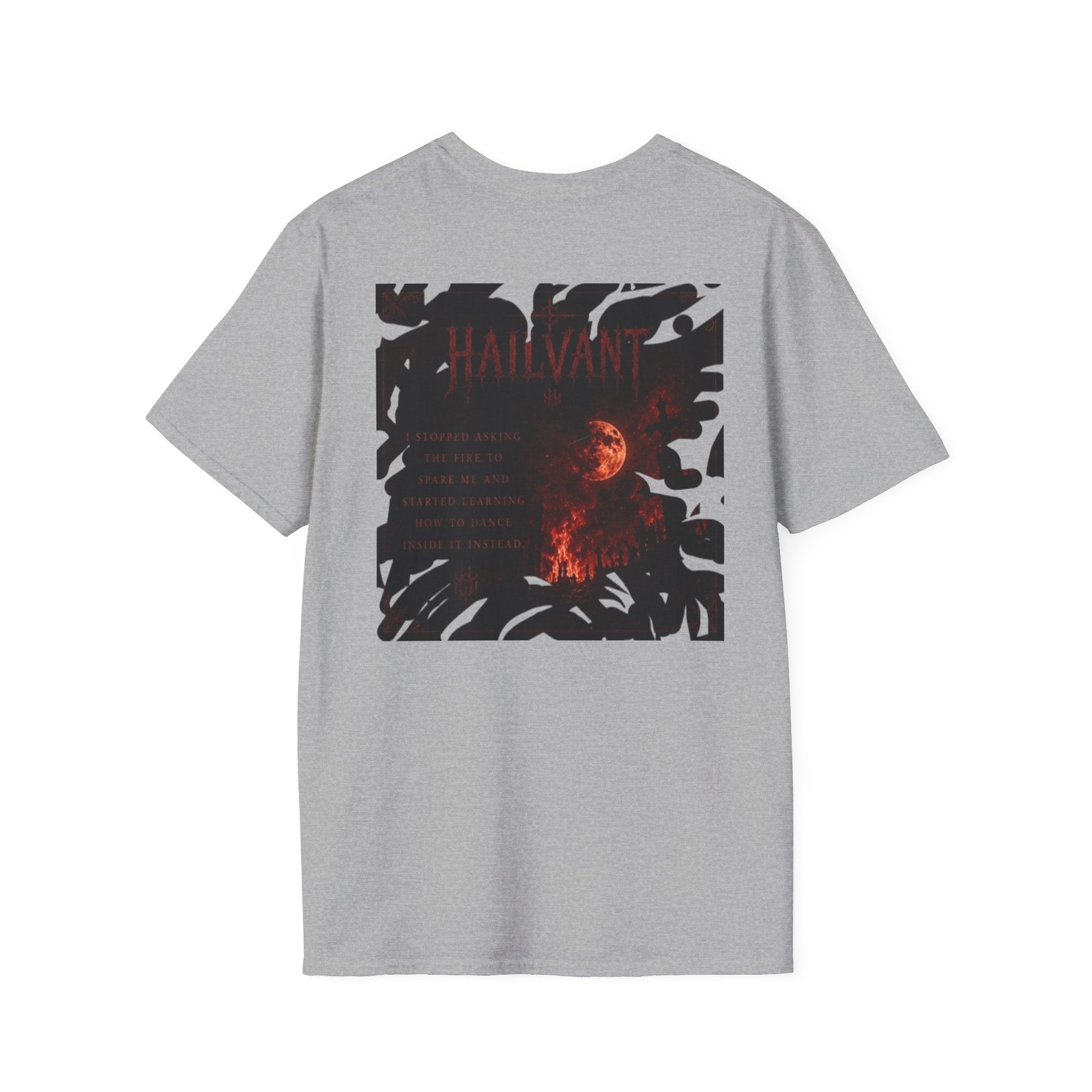 HailVant Graphic T-Shirt — Gothic Flame Backprint Tee