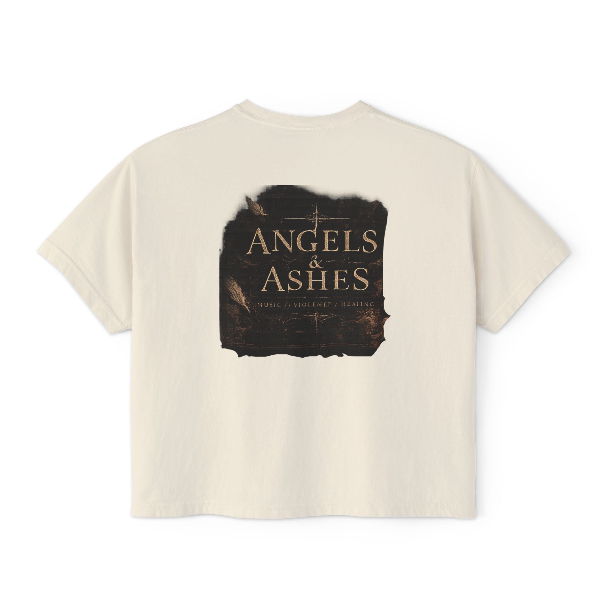 ZAIE Aesthetic Boxy Tee — Minimal Poem Graphic Cropped T‑Shirt