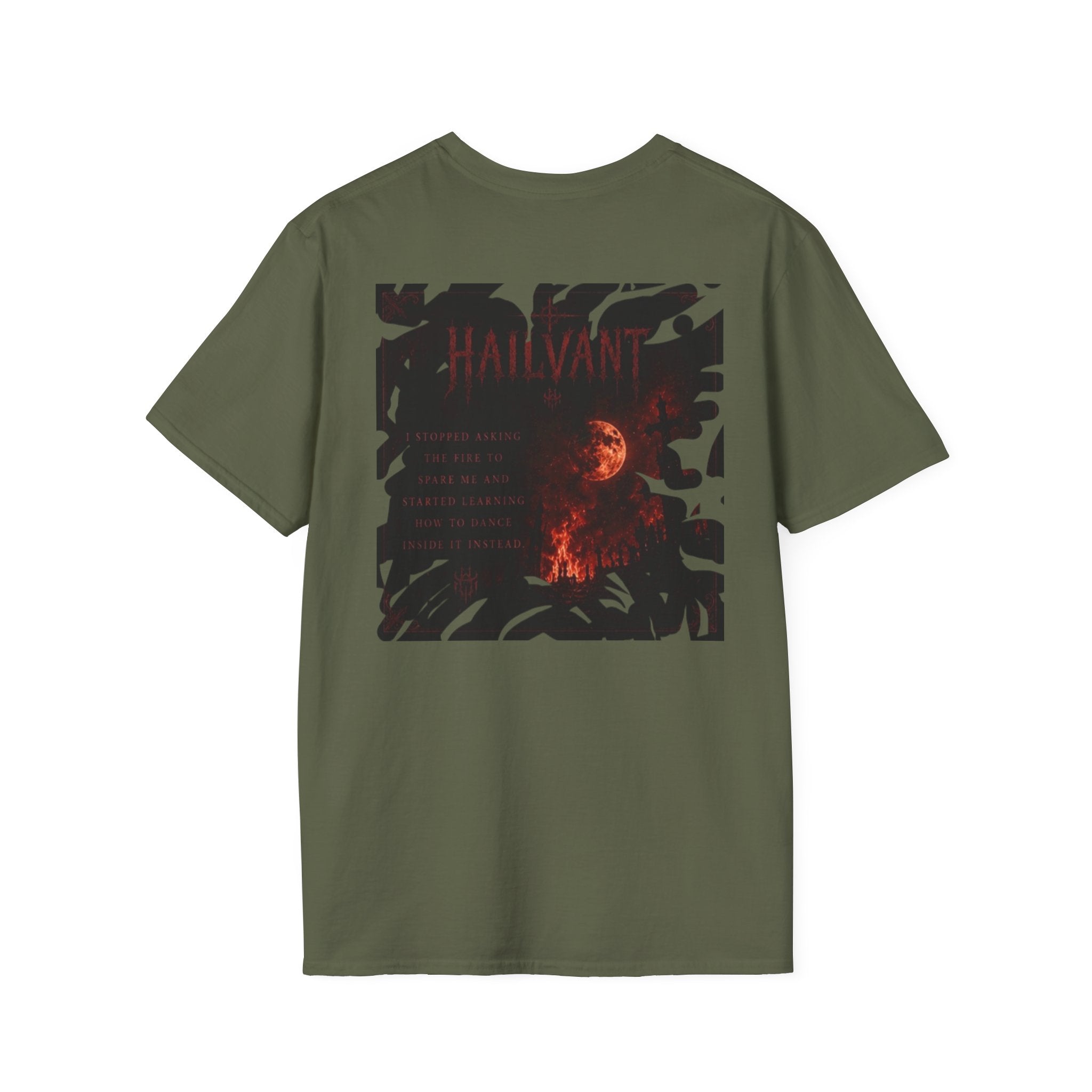 HailVant Graphic T-Shirt — Gothic Flame Backprint Tee