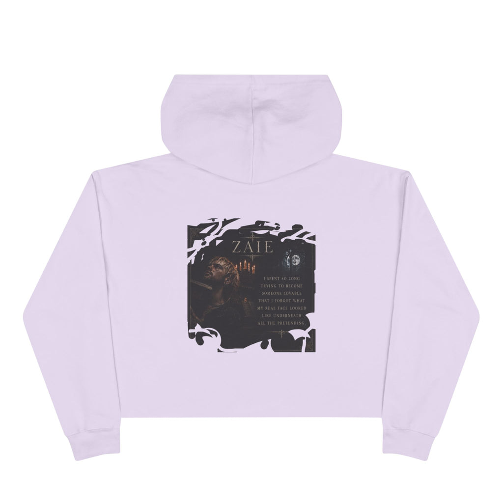 Crop Hoodie — ZAIÉ Minimal Logo Cropped Hoodie (Front Logo, Back Artwork)