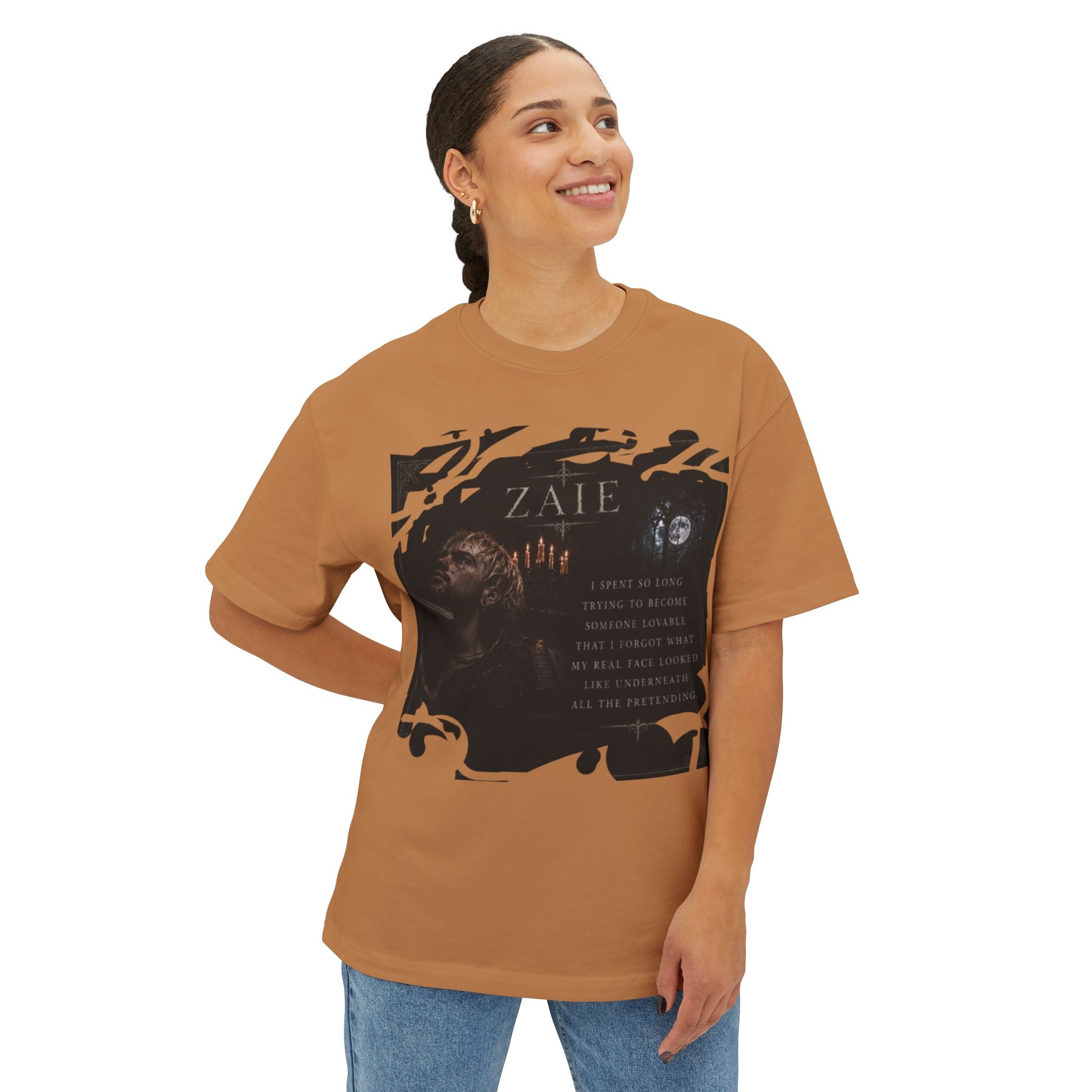 ZAIE Artistic Photo Graphic Tee — Vintage Poem Design