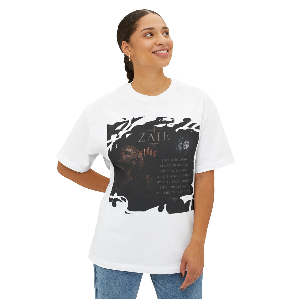 ZAIE Artistic Photo Graphic Tee — Vintage Poem Design