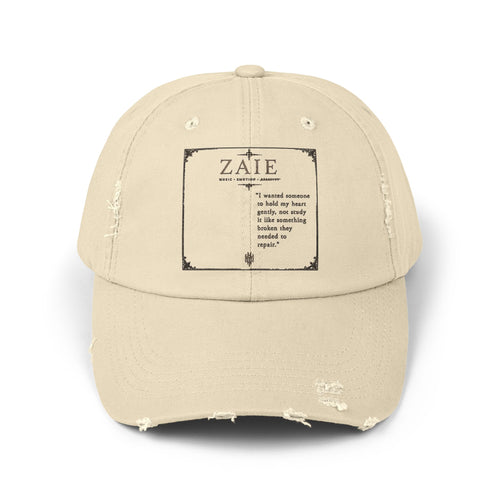 Distressed Black Patch Cap — Vintage ZATE Label Baseball Hat