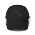 Distressed Black Patch Cap — Vintage ZATE Label Baseball Hat