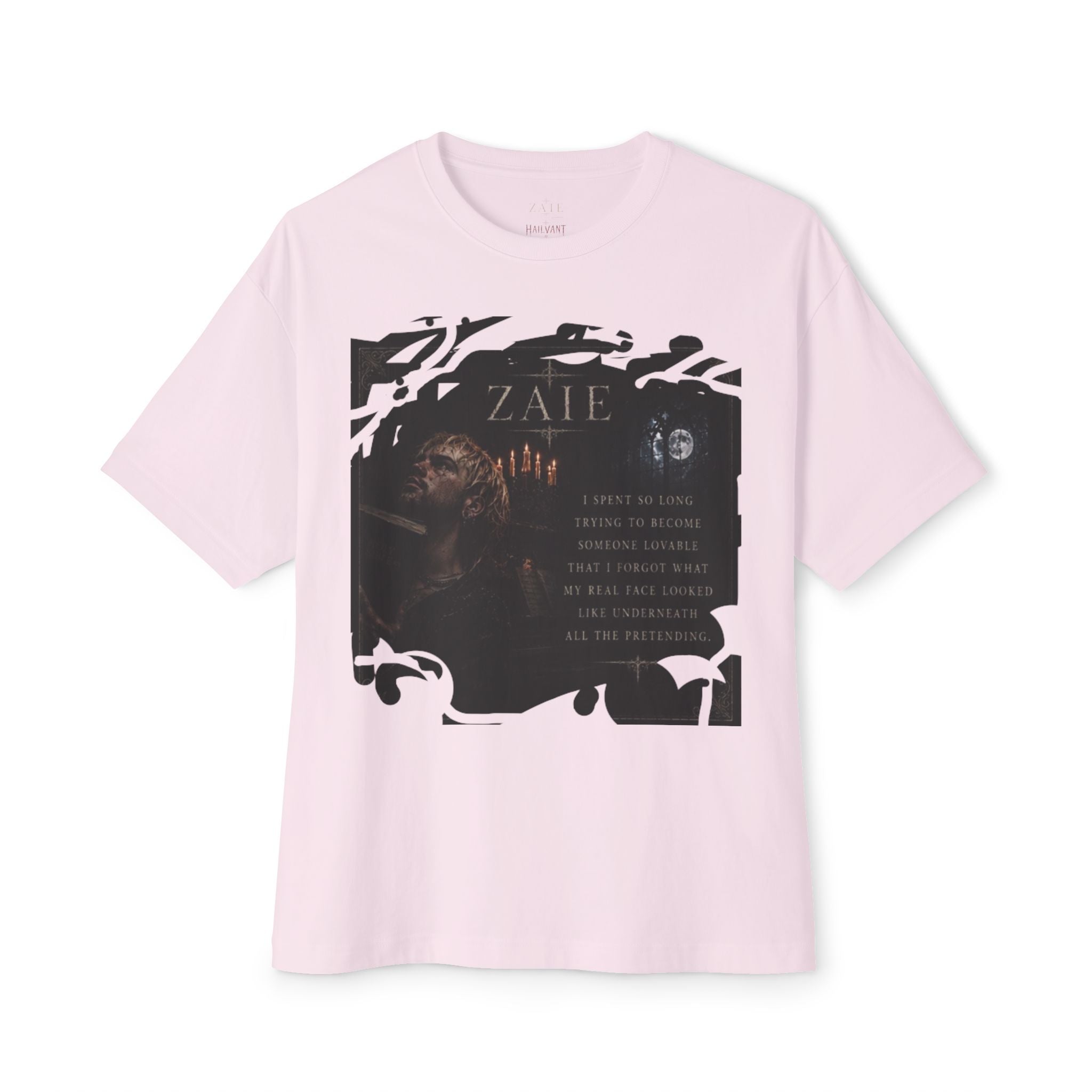 ZAIE Artistic Photo Graphic Tee — Vintage Poem Design