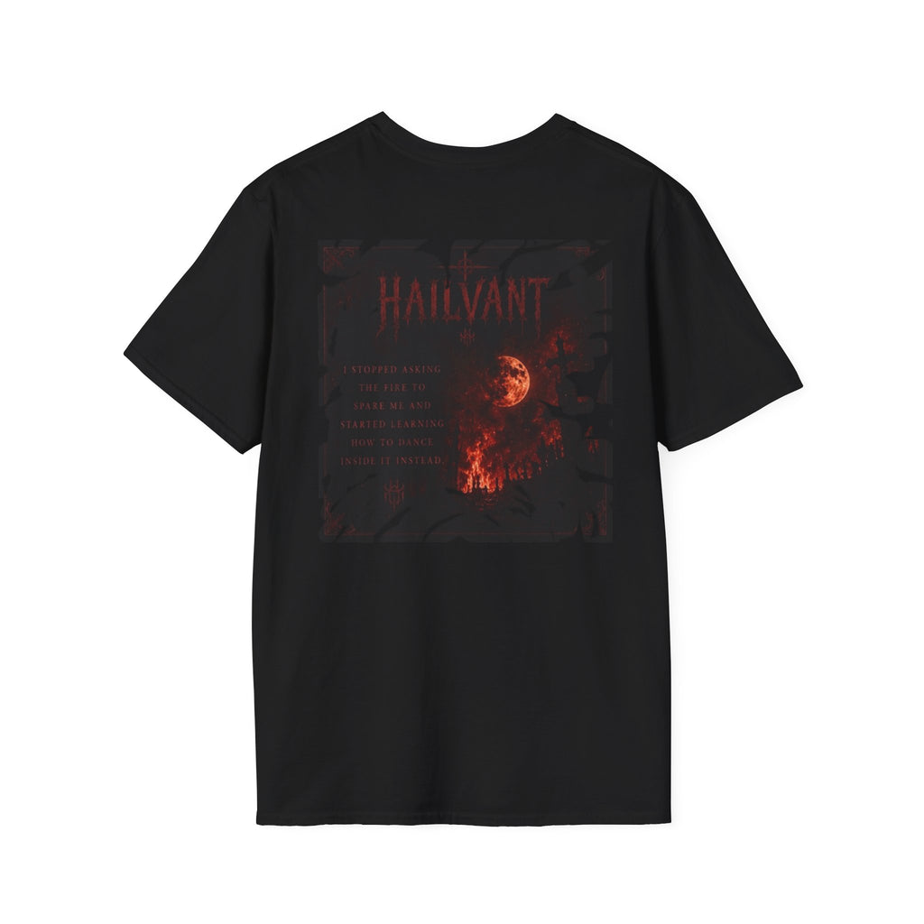 HailVant Graphic T-Shirt — Gothic Flame Backprint Tee