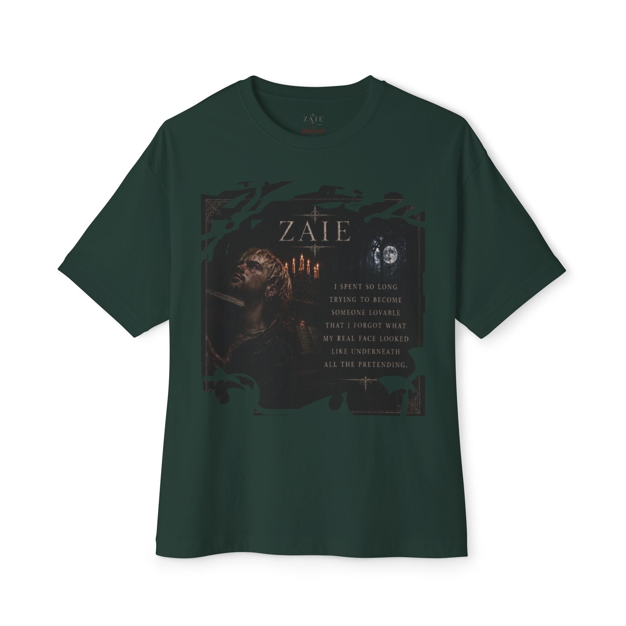 ZAIE Artistic Photo Graphic Tee — Vintage Poem Design