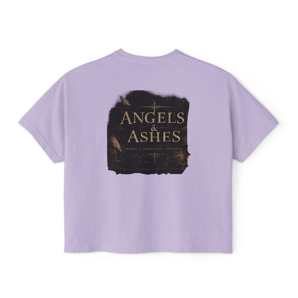 ZAIE Aesthetic Boxy Tee — Minimal Poem Graphic Cropped T‑Shirt