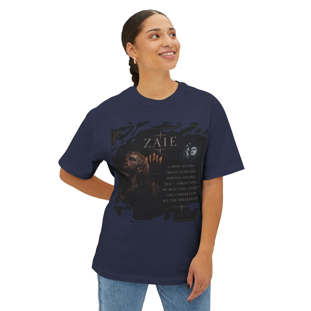 ZAIE Artistic Photo Graphic Tee — Vintage Poem Design