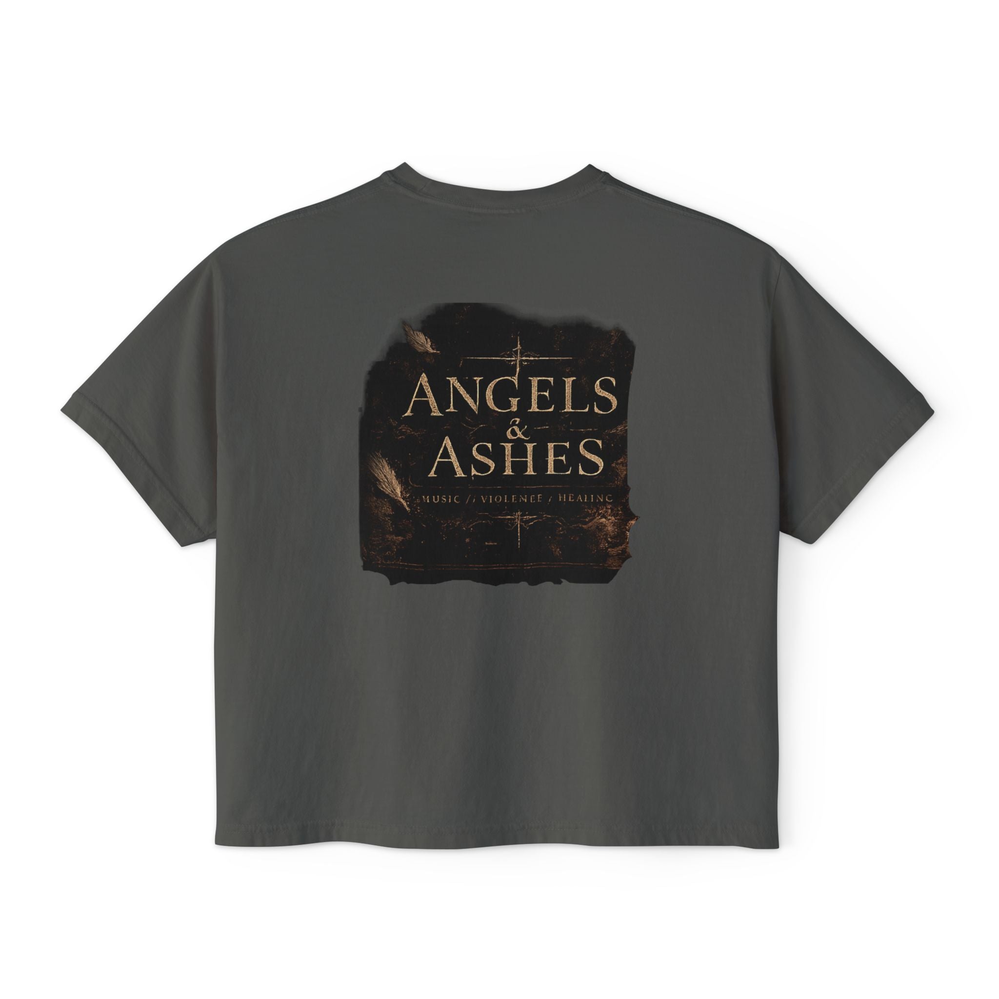 ZAIE Aesthetic Boxy Tee — Minimal Poem Graphic Cropped T‑Shirt