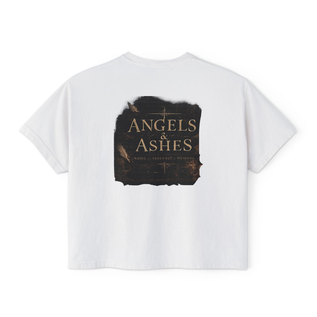 ZAIE Aesthetic Boxy Tee — Minimal Poem Graphic Cropped T‑Shirt