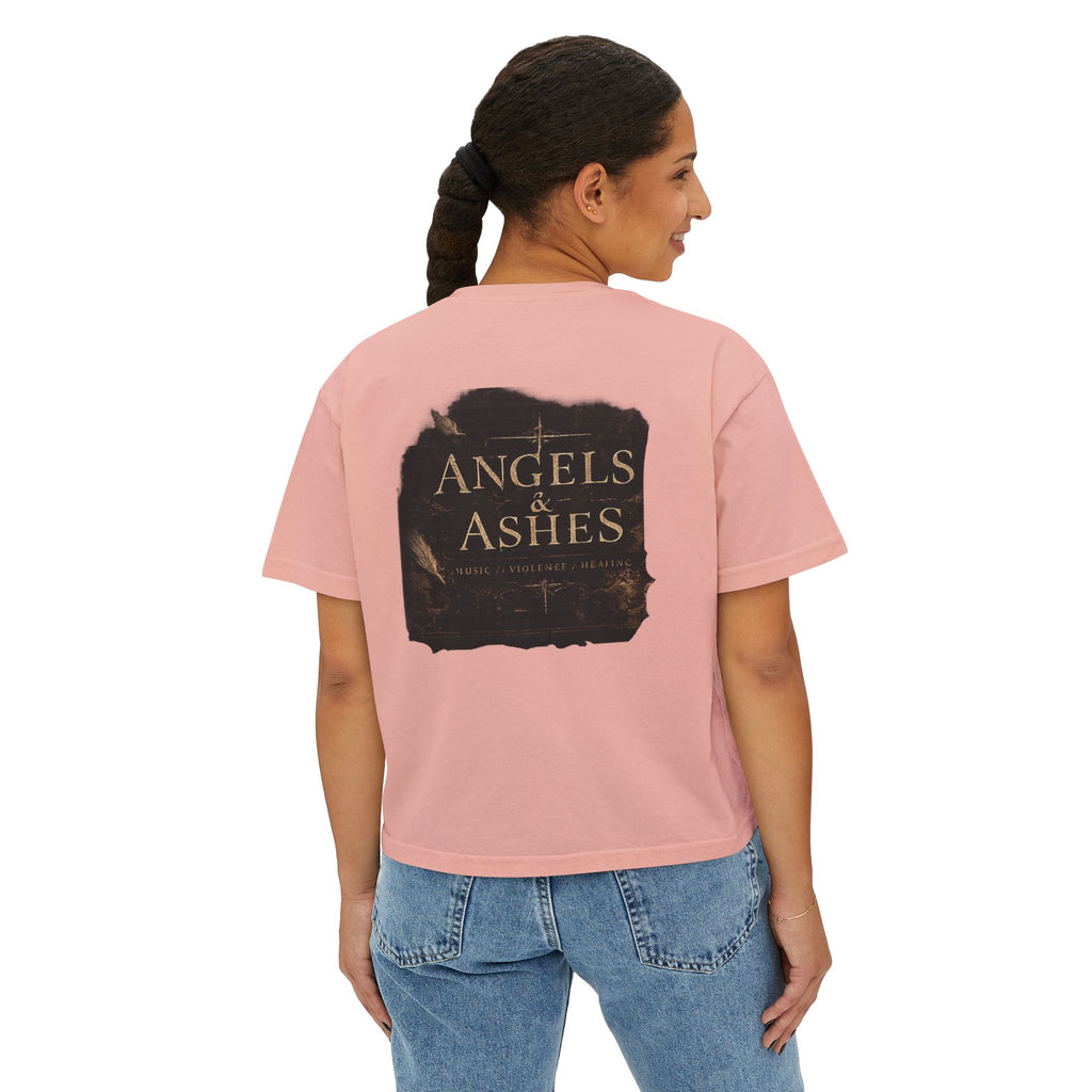 ZAIE Aesthetic Boxy Tee — Minimal Poem Graphic Cropped T‑Shirt