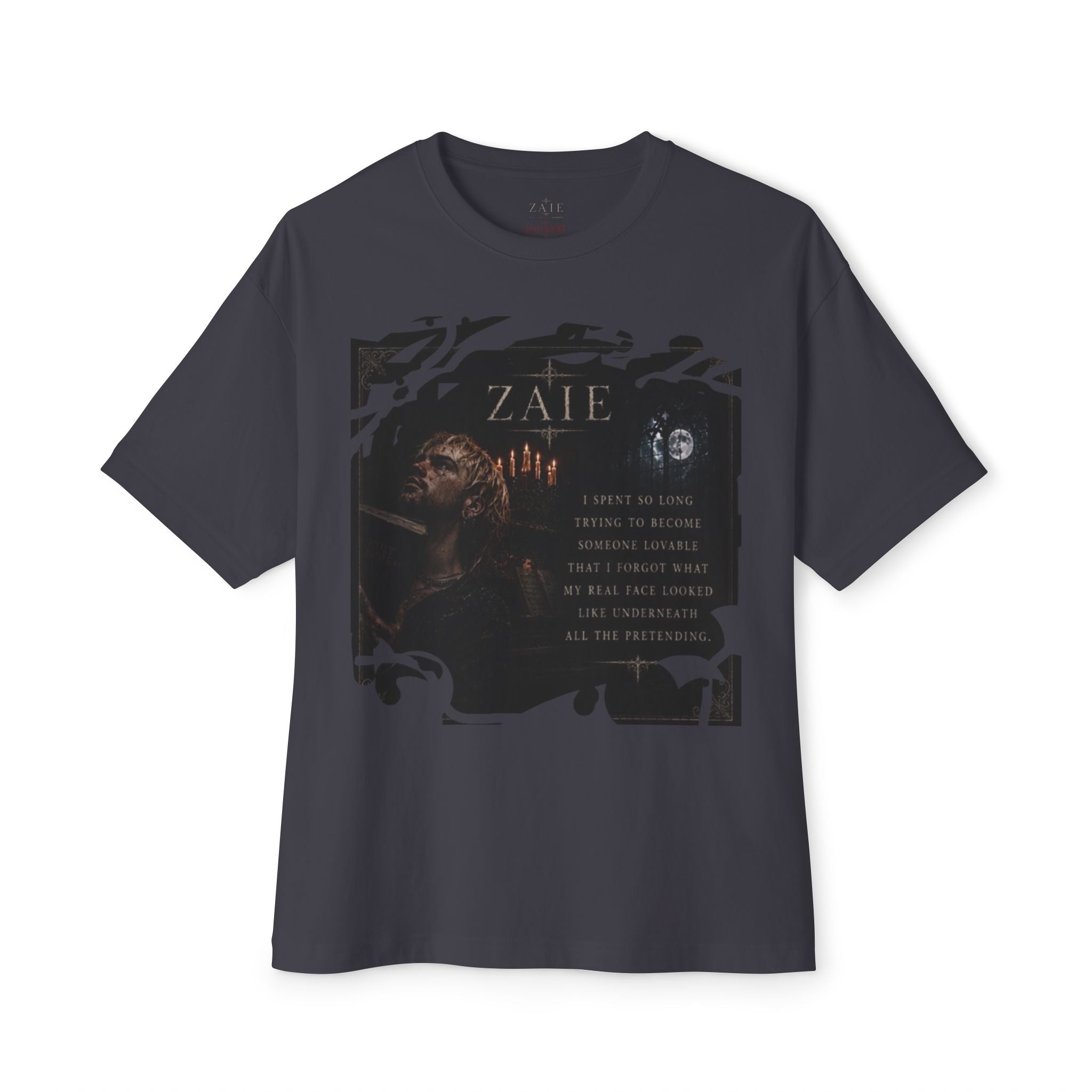 ZAIE Artistic Photo Graphic Tee — Vintage Poem Design