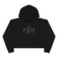 Crop Hoodie — ZAIÉ Minimal Logo Cropped Hoodie (Front Logo, Back Artwork)