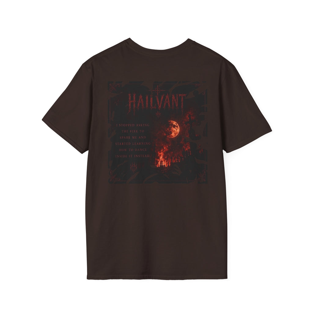 HailVant Graphic T-Shirt — Gothic Flame Backprint Tee