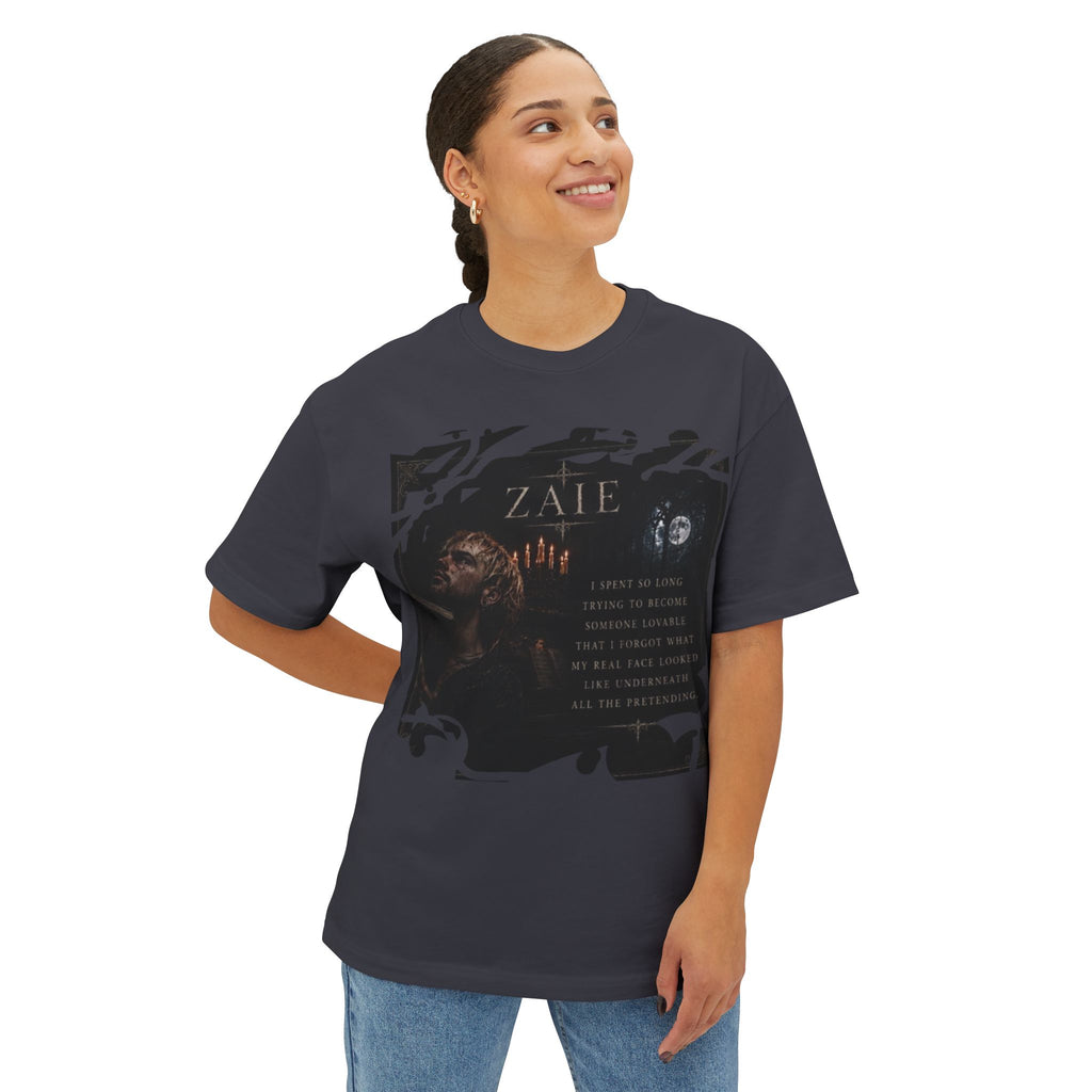 ZAIE Artistic Photo Graphic Tee — Vintage Poem Design