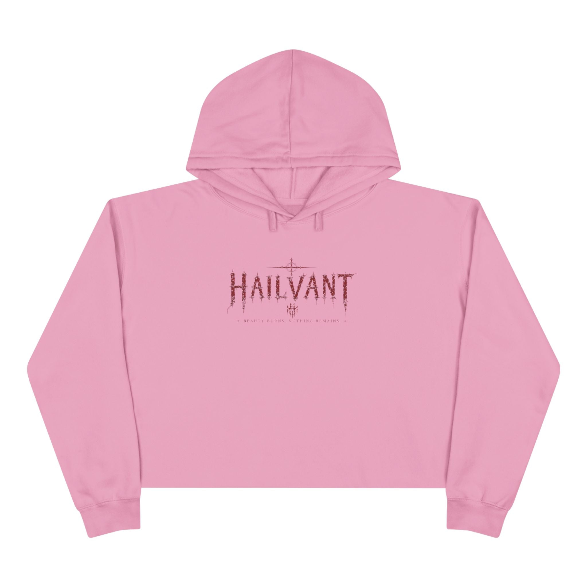Hailvant Cropped Hoodie – Gothic Logo & Dark Art Back Print