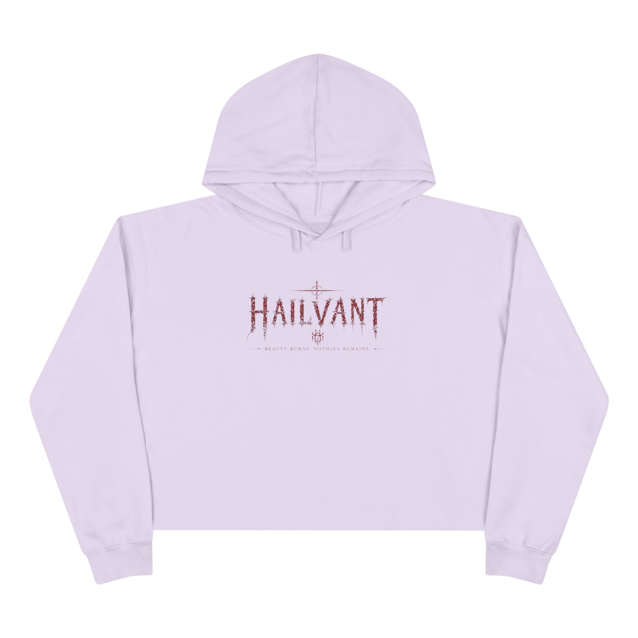 Hailvant Cropped Hoodie – Gothic Logo & Dark Art Back Print