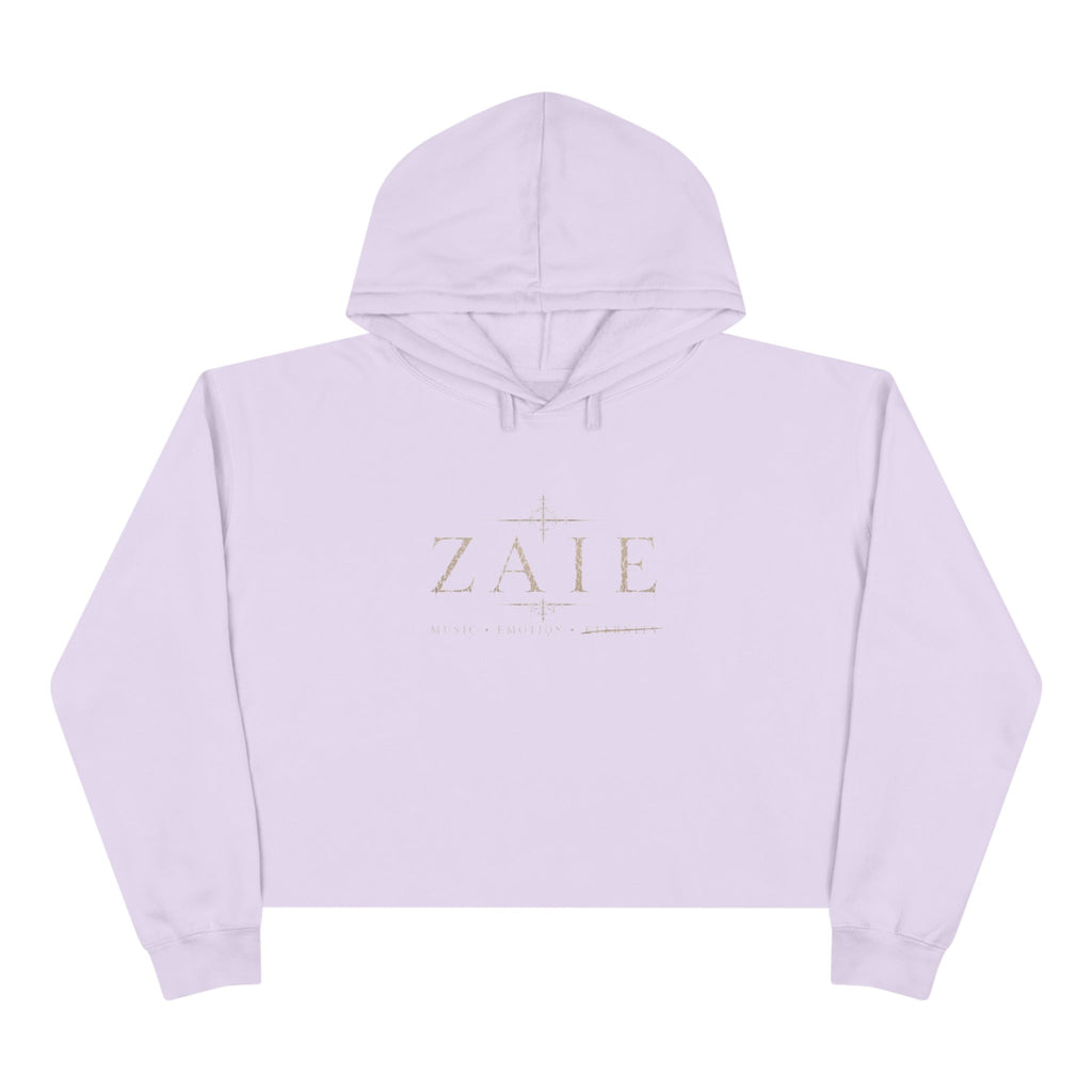 Crop Hoodie — ZAIÉ Minimal Logo Cropped Hoodie (Front Logo, Back Artwork)