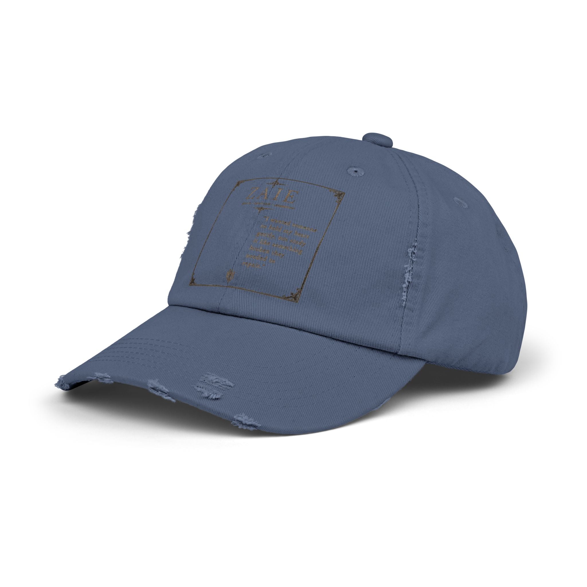 Distressed Black Patch Cap — Vintage ZATE Label Baseball Hat