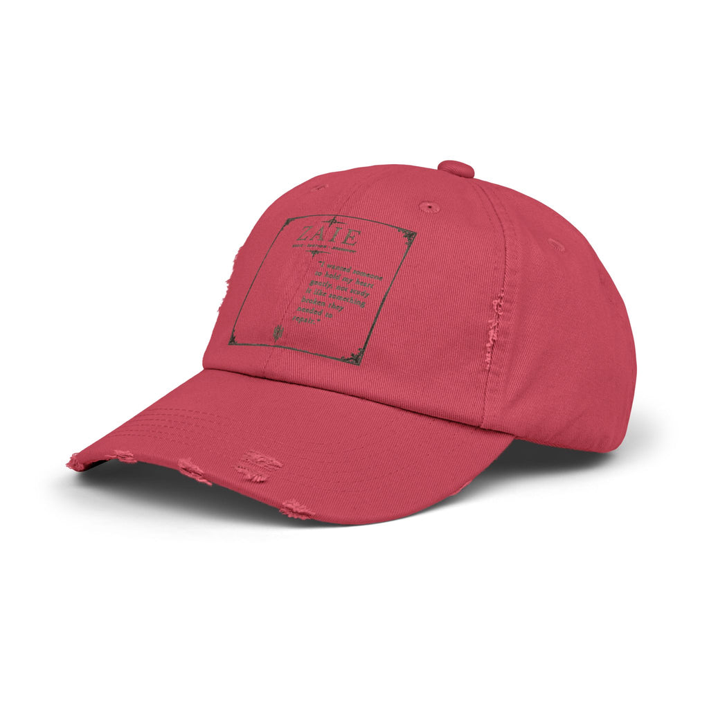 Distressed Black Patch Cap — Vintage ZATE Label Baseball Hat