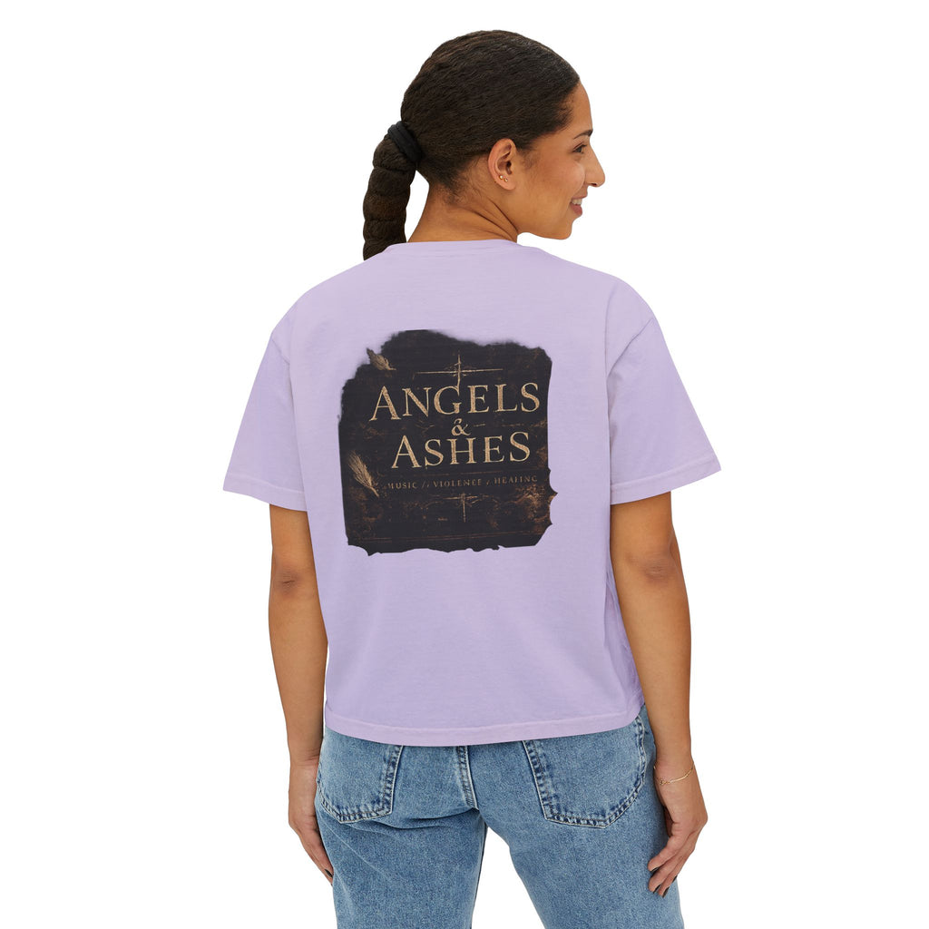 ZAIE Aesthetic Boxy Tee — Minimal Poem Graphic Cropped T‑Shirt
