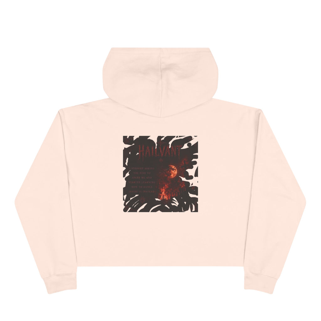 Hailvant Cropped Hoodie – Gothic Logo & Dark Art Back Print