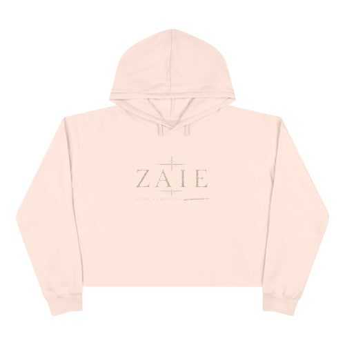 Crop Hoodie — ZAIÉ Minimal Logo Cropped Hoodie (Front Logo, Back Artwork)